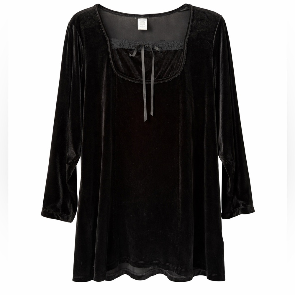 Jaclyn Smith black velvet top tunic size 1X